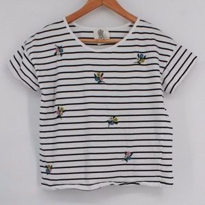 Lili’s Closet Anthro Striped Embroidered Tee M
